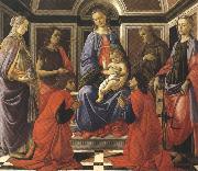 Sandro Botticelli Madonna enthroned with Child and Saints (mk36) oil on canvas
